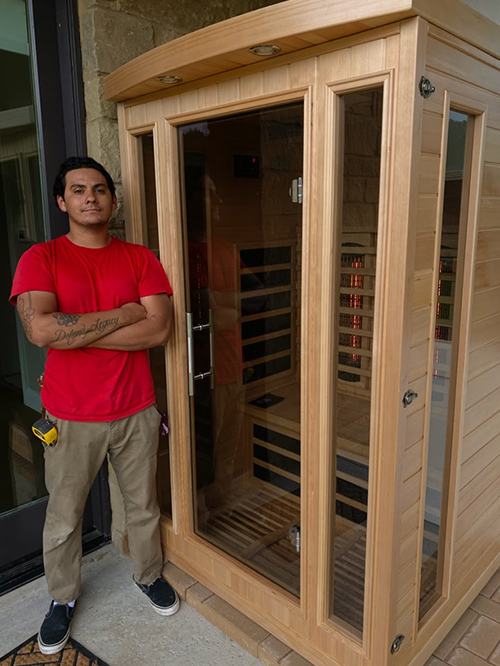 medical saunas with happy customer 57