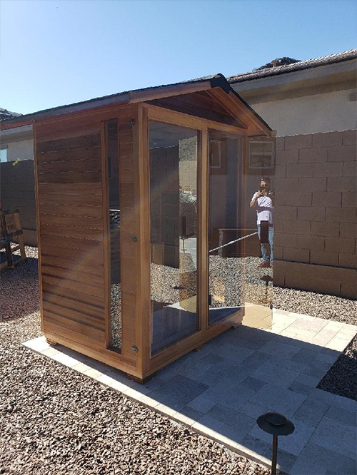 medical saunas with happy customer 48