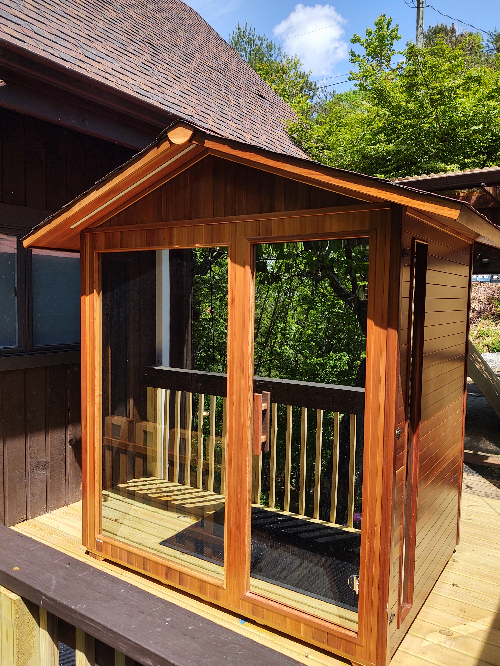 medical saunas with happy customer 96